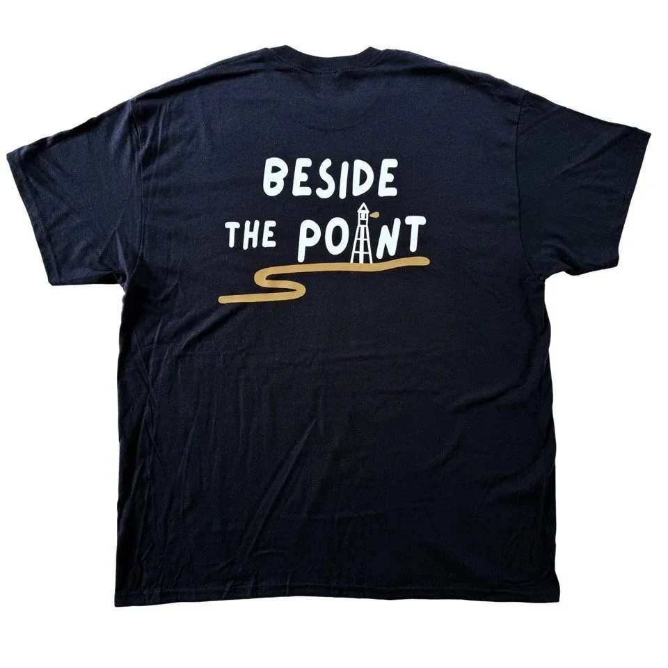 Beside the point cliffs tee navy