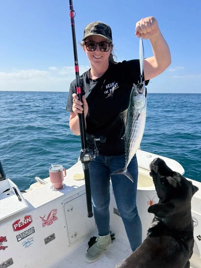 Beside the point cliffs tee with bonito tuna