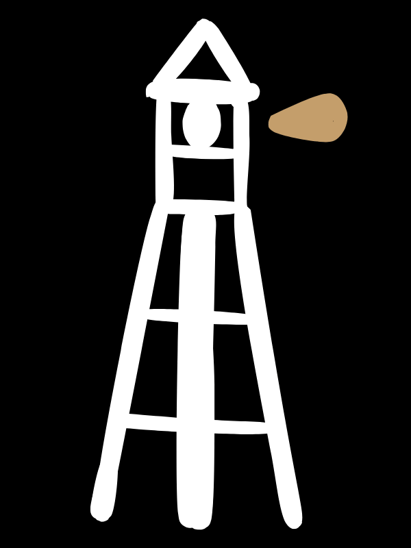 Hand drawn old Point Loma lighthouse