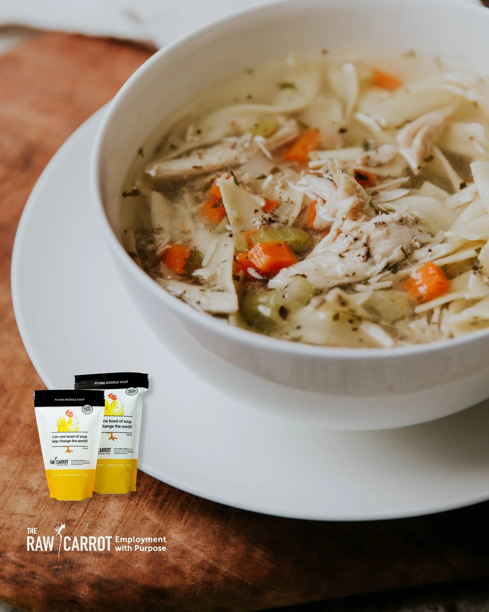Craving comfort food that does good? 🥄Our Gourmet Flying Noodle Soup is handcrafted with care and purpose. Every purchase helps people gain confidence, skills, and meaningful work.

👉 Shop now: shop.therawcarrot.com

#EmploymentWithPurpose #TheRawC