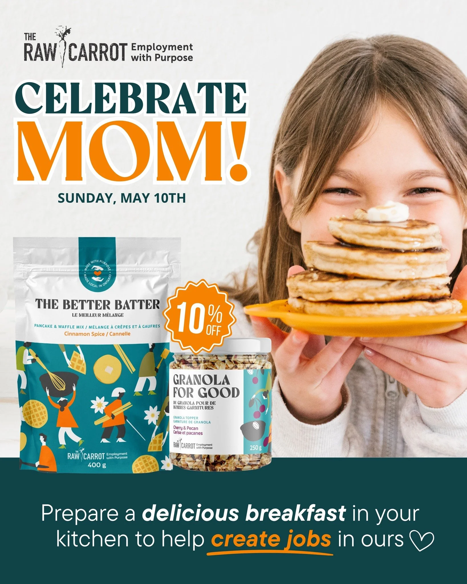 This Mother&rsquo;s Day, celebrate the women who lift us up by choosing gifts that help raise others up, too 🧡

Top breakfast picks for Mom:

🥞 The Better Batter Pancake &amp; Waffle Mix
🍯 Granola for Good
🍽️ The Breakfast Box

Every purchase fro