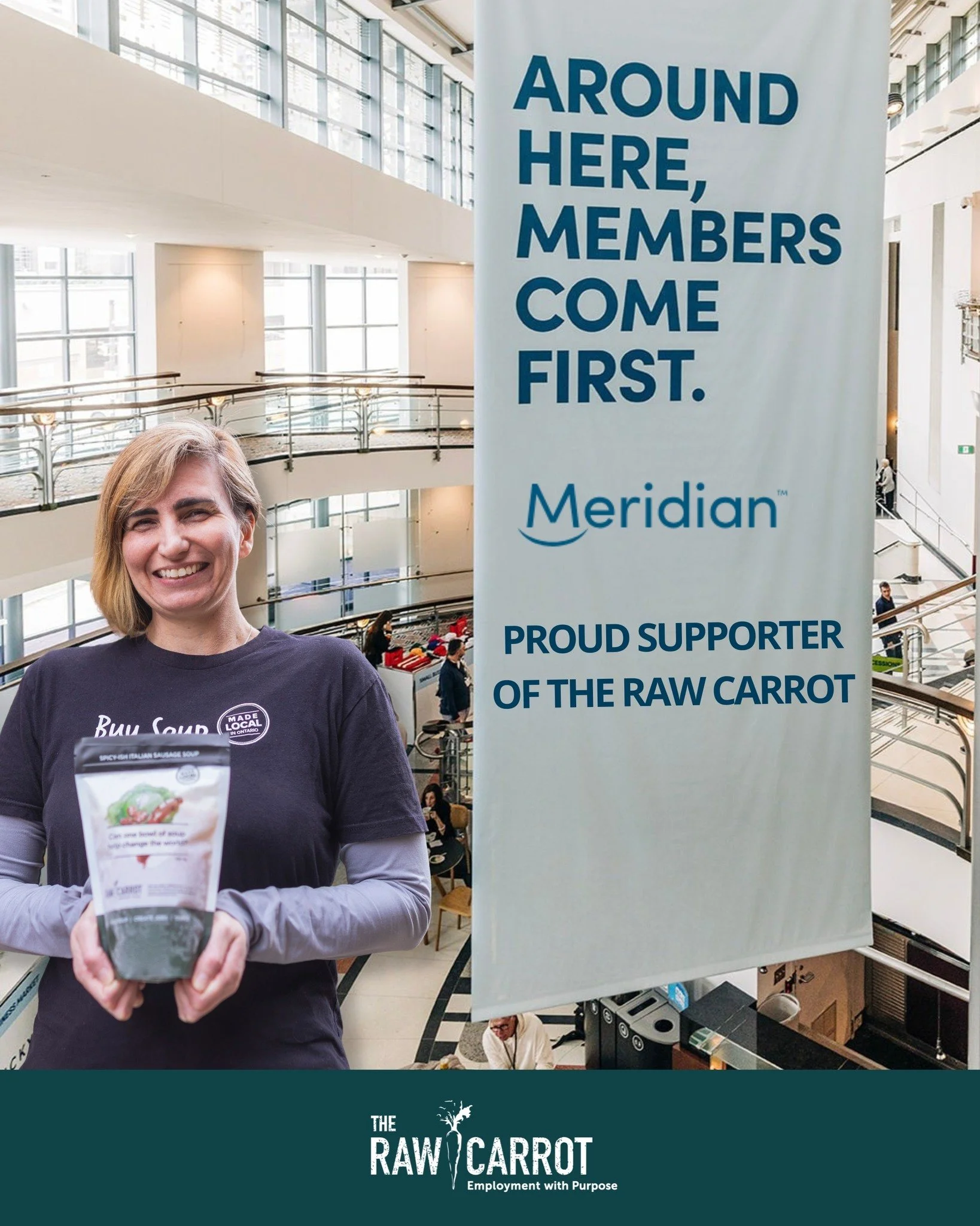 Good things grow when people invest in people 🌱

We&rsquo;re so grateful to Meridian Credit Union for supporting The Raw Carrot&rsquo;s Scaling Foundations Project as we work toward an exciting goal: 25 sites and 250 jobs over the next five years. T