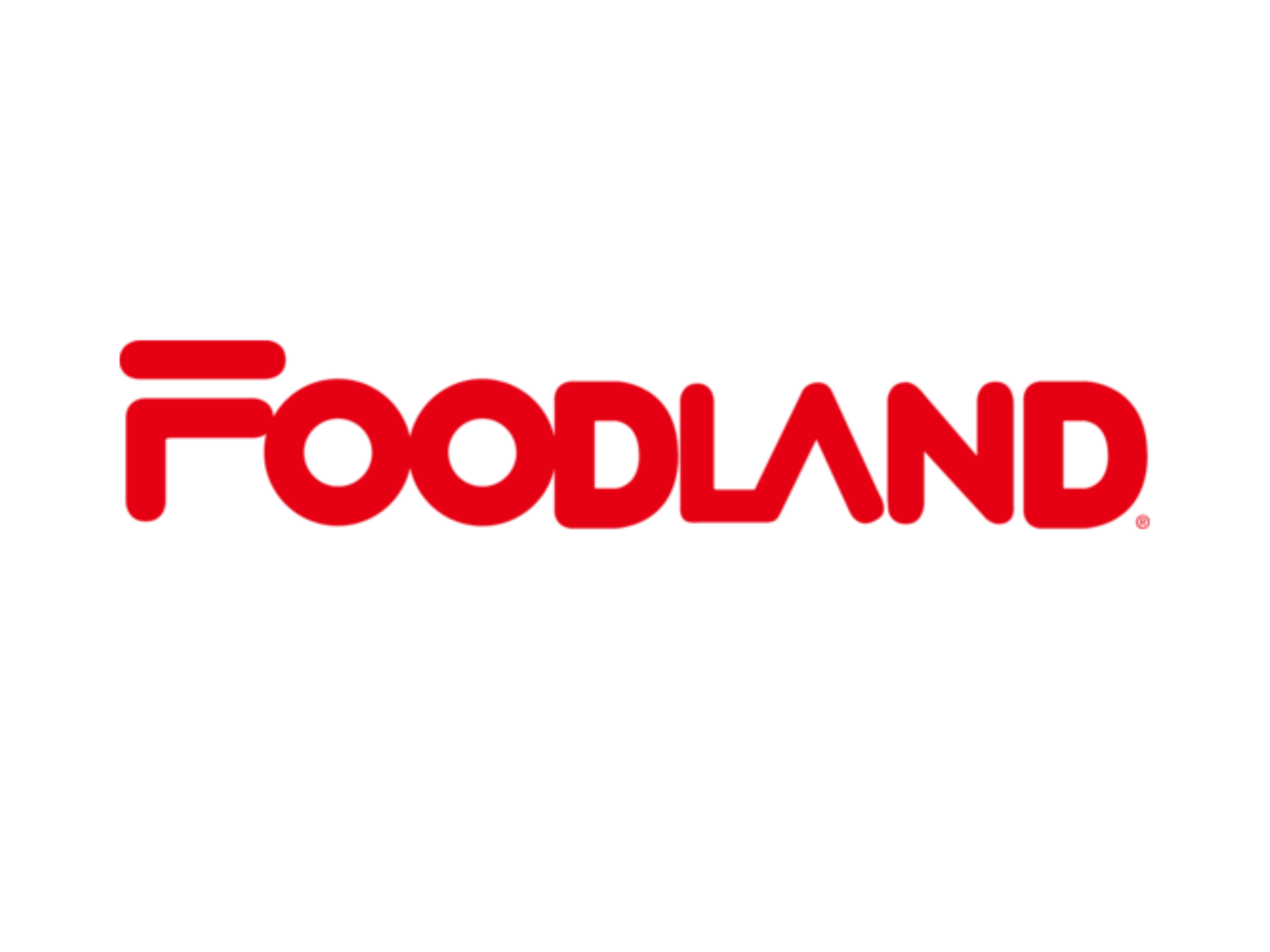 Red Foodland logo with stylized lettering on a white background.