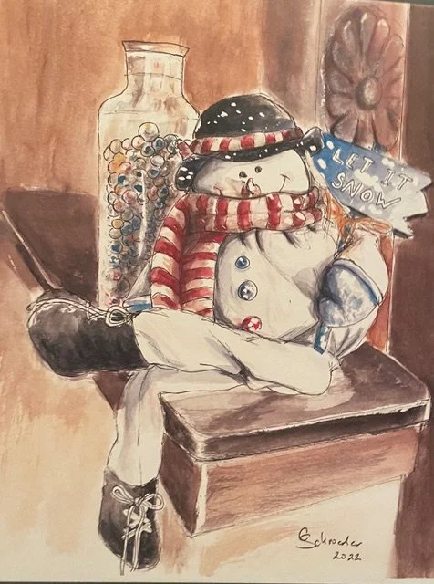 Let It Snow 12” x 10” Watercolor