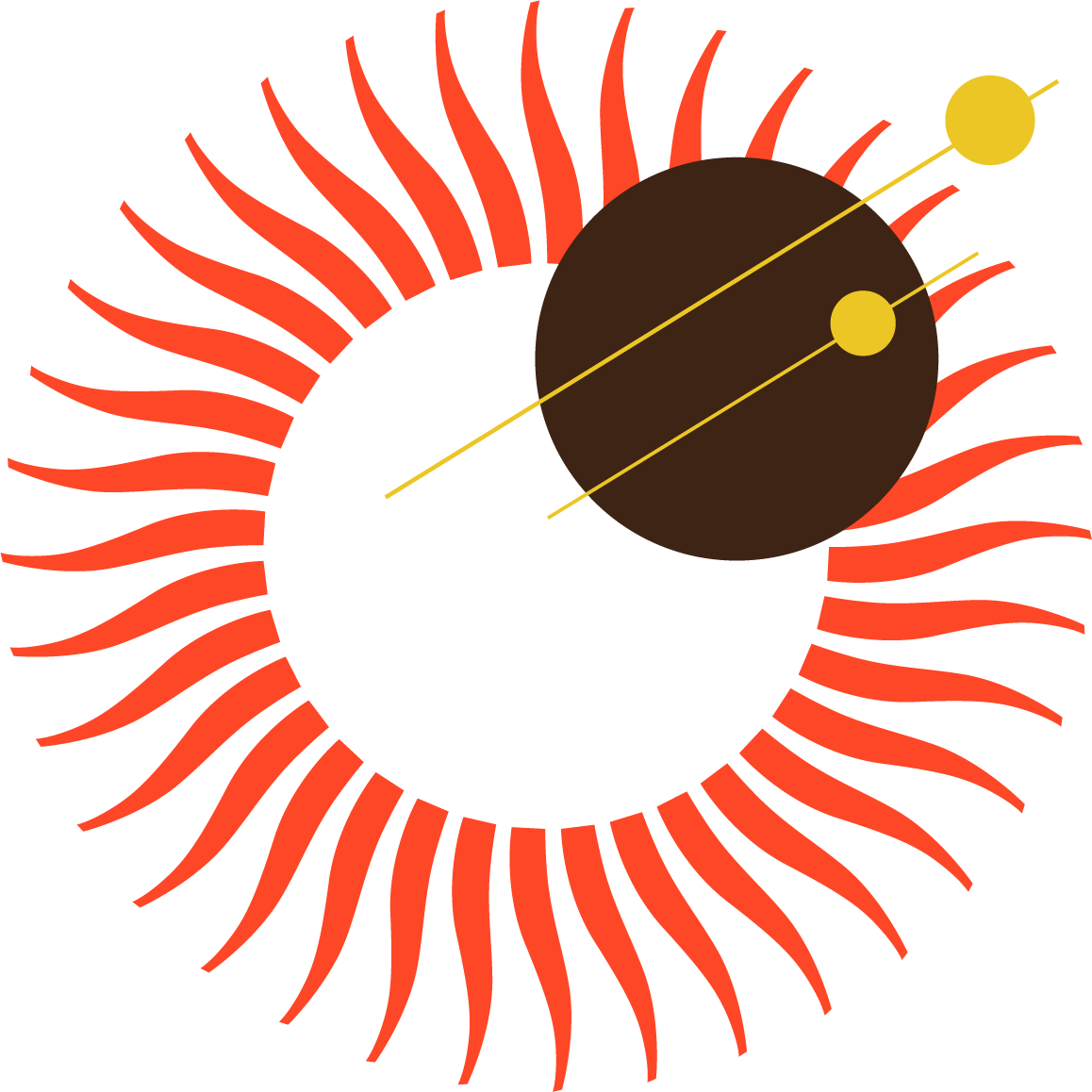 Rote Sonne mit dunklem Mond und goldenen Linien – abstraktes Symbol für Kontrast, Wandel und systemische Begleitung, Nel Westerholt Beratung Oldenburg
