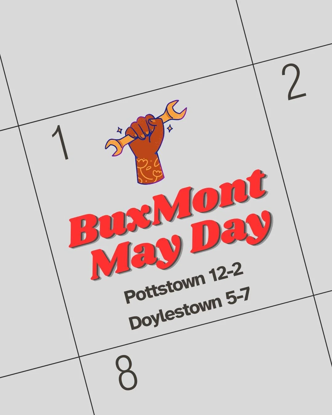 Tomorrow, May 1st, is International Workers Day. Join BuxMont DSA in fighting against the billionaire class and their exploitation of the working class.

We'll be at two rallies across BuxMont on May 1st:
- Pottstown: 12-2PM - Intersection of S Hanov