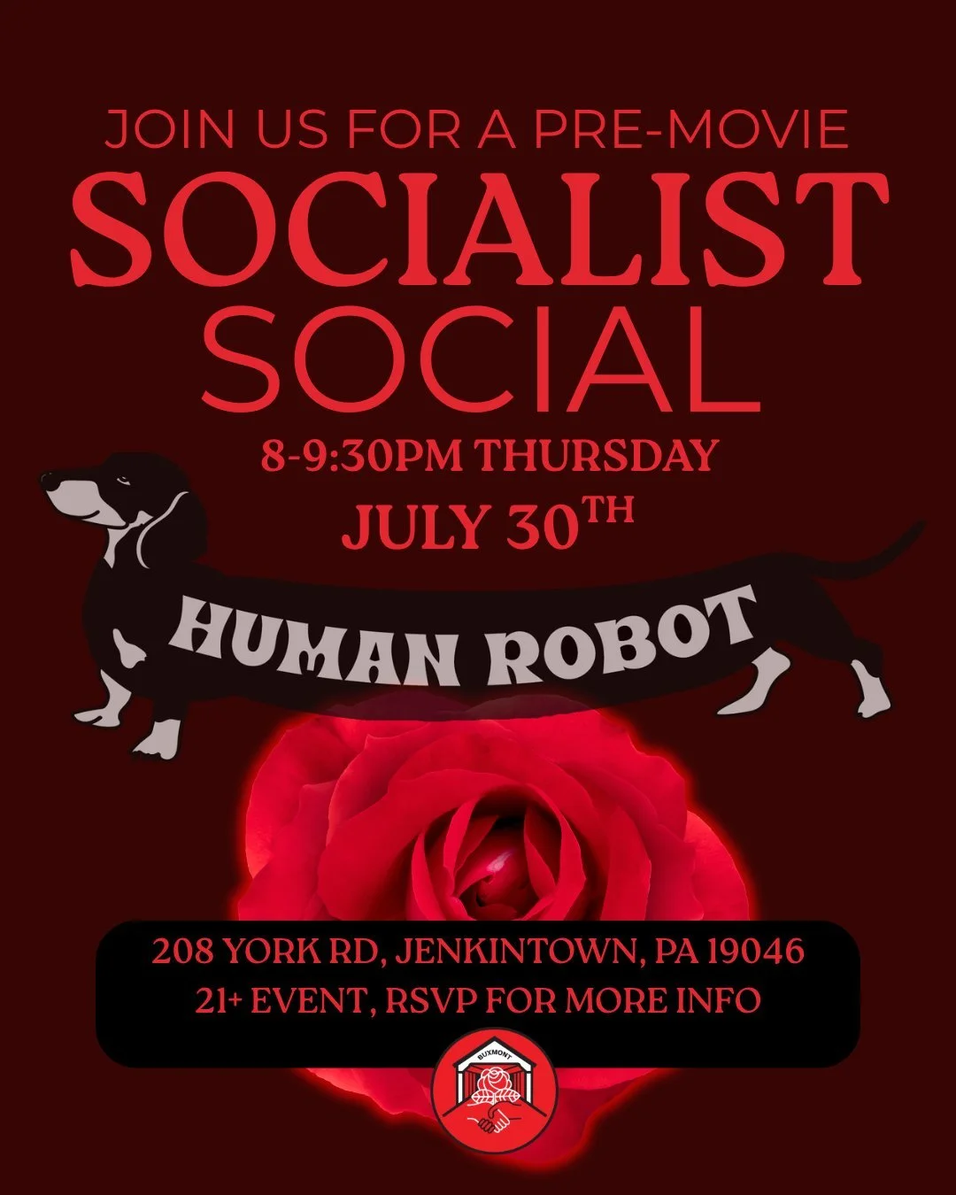 Want a chance to hang out with more of your fellow comrades? Need to kill some time before Thursday's Comrade Cinema Series event? Join us 8pm this Thursday at @humanrobotjenkintown for a pre-movie hang before we head next door to the @hiwaytheater a