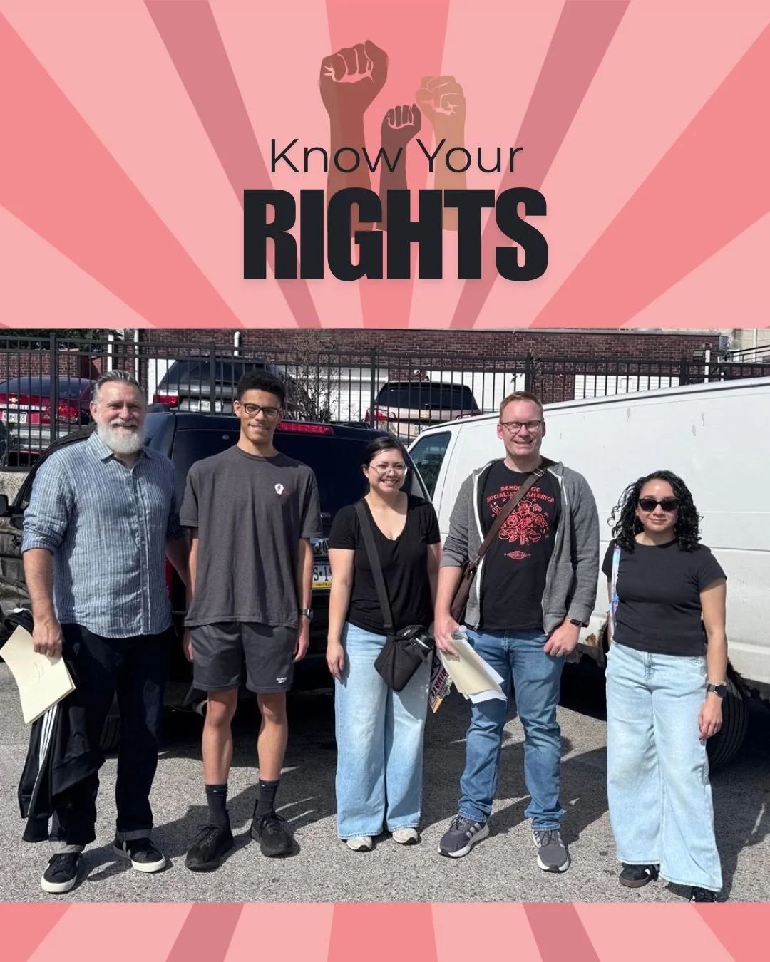 Members of BuxMont DSA&rsquo;s Migrant Solidarity Committee canvassed in Norristown with Norristown Council member @dmxmhn to make sure Norristown residents Know their Rights. 

Interested in upcoming migrant solidarity events? Join our next meeting 