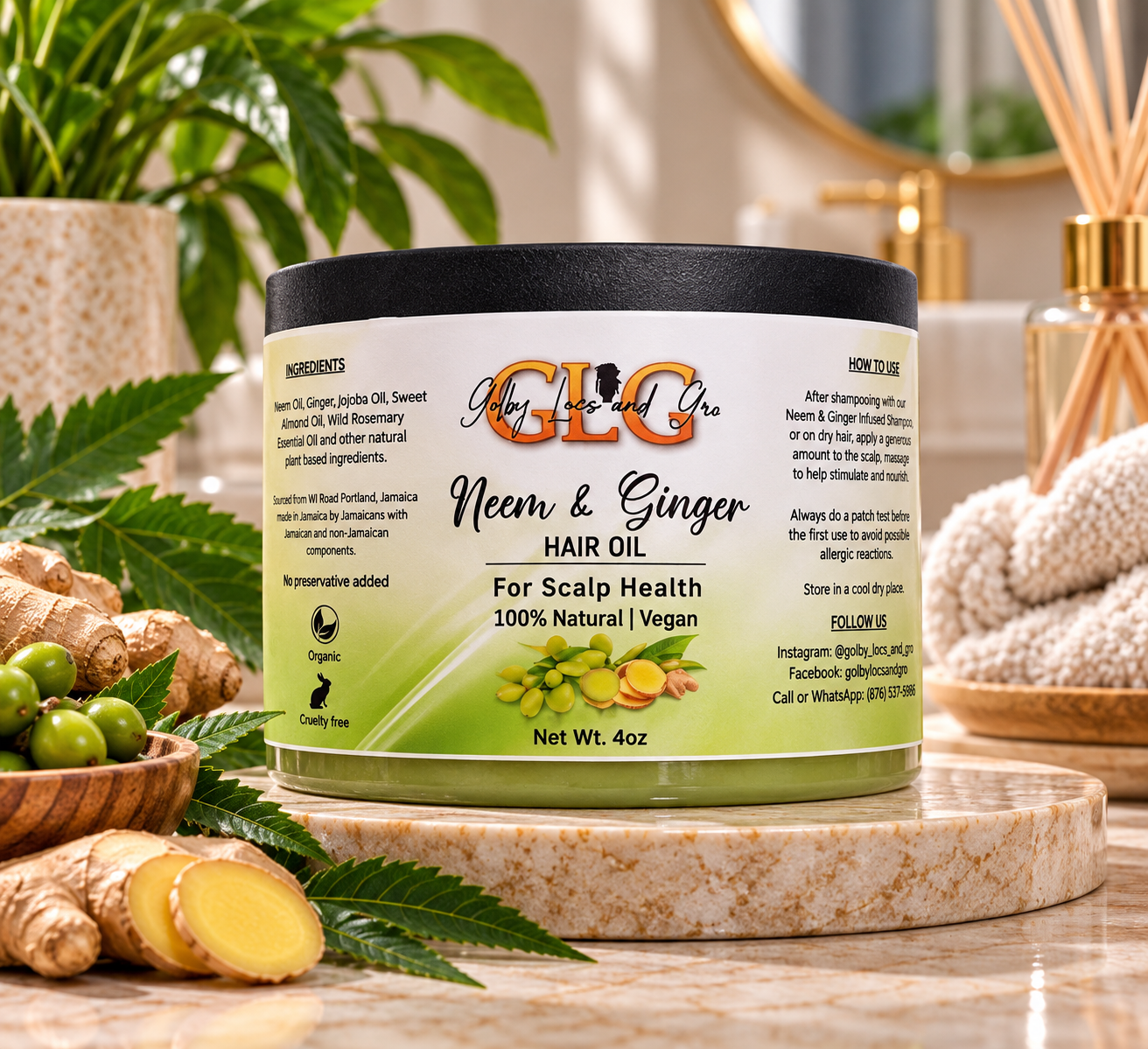 Neem and Ginger Hair Oil (JAR)