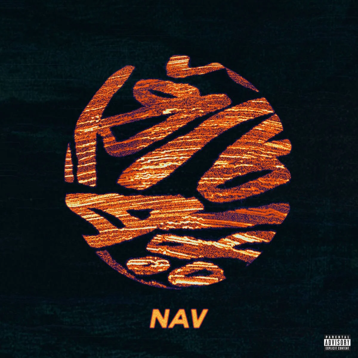 A stylized graphic of a clenched fist made of orange and yellow lines with the word "NAV" below it in orange text, set against a black background.