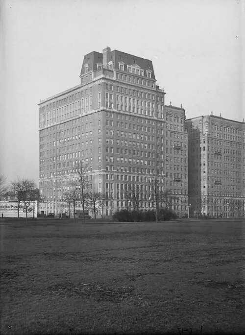 An old black and white photo showing the exterior of The Cornelia (now 3500 N. Lake Shore Drive)