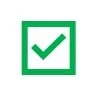Green checkmark inside a square