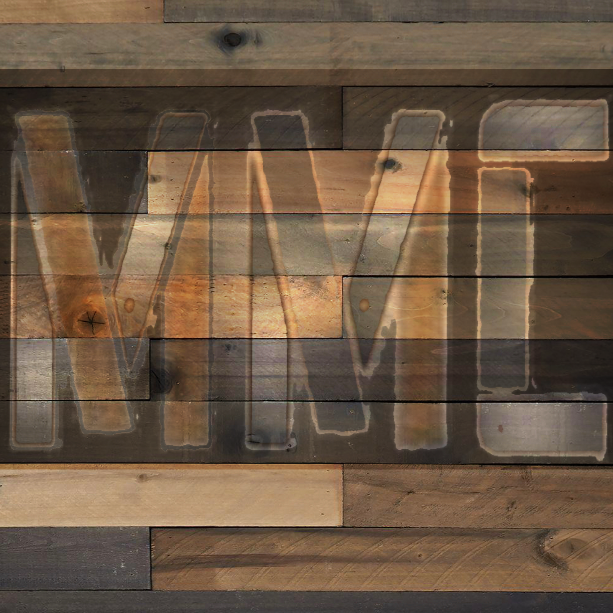 Wooden wall with a faint overlay of large outlined letters spelling 'FAV'.