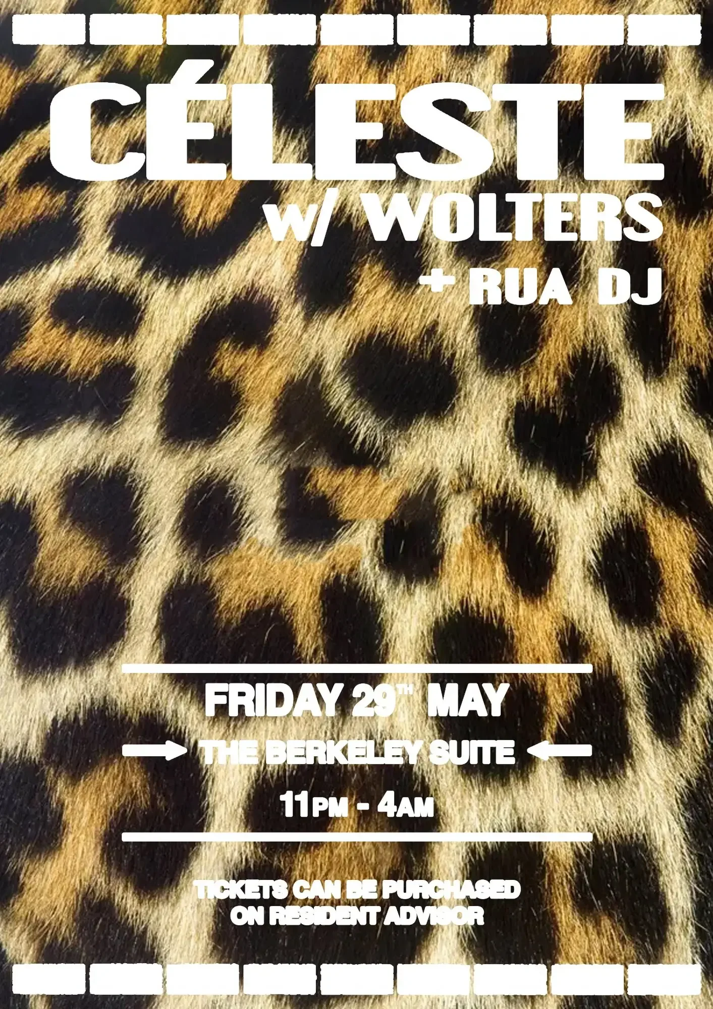 Friday, May 29th
Céleste W/ WOLTERS + RUA DJ