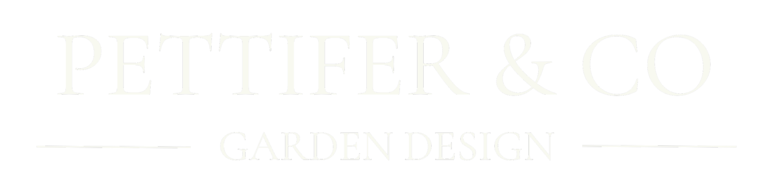 Logo for Petter & Co Garden Design with black background and white text.