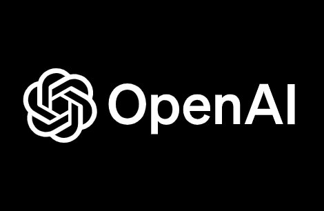OpenAI logo on a black background