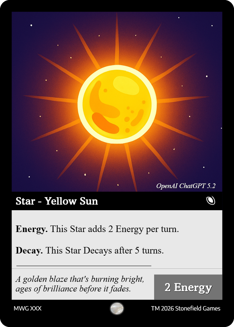 Trading card of Orbitfall Star Yellow Sun