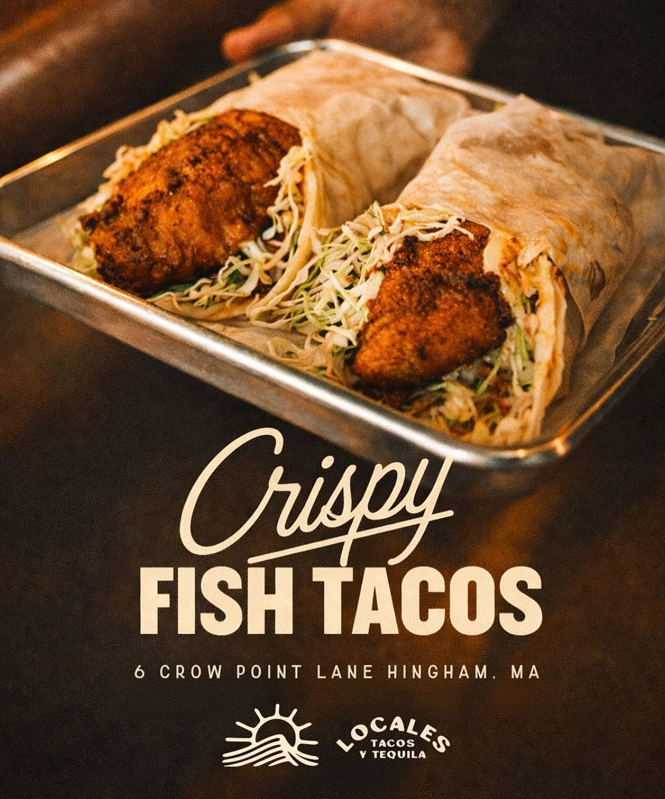 CRISPY. FRESH. DONE RIGHT.

Fish tacos worth the trip.

📍 6 Crow Point Lane, Hingham