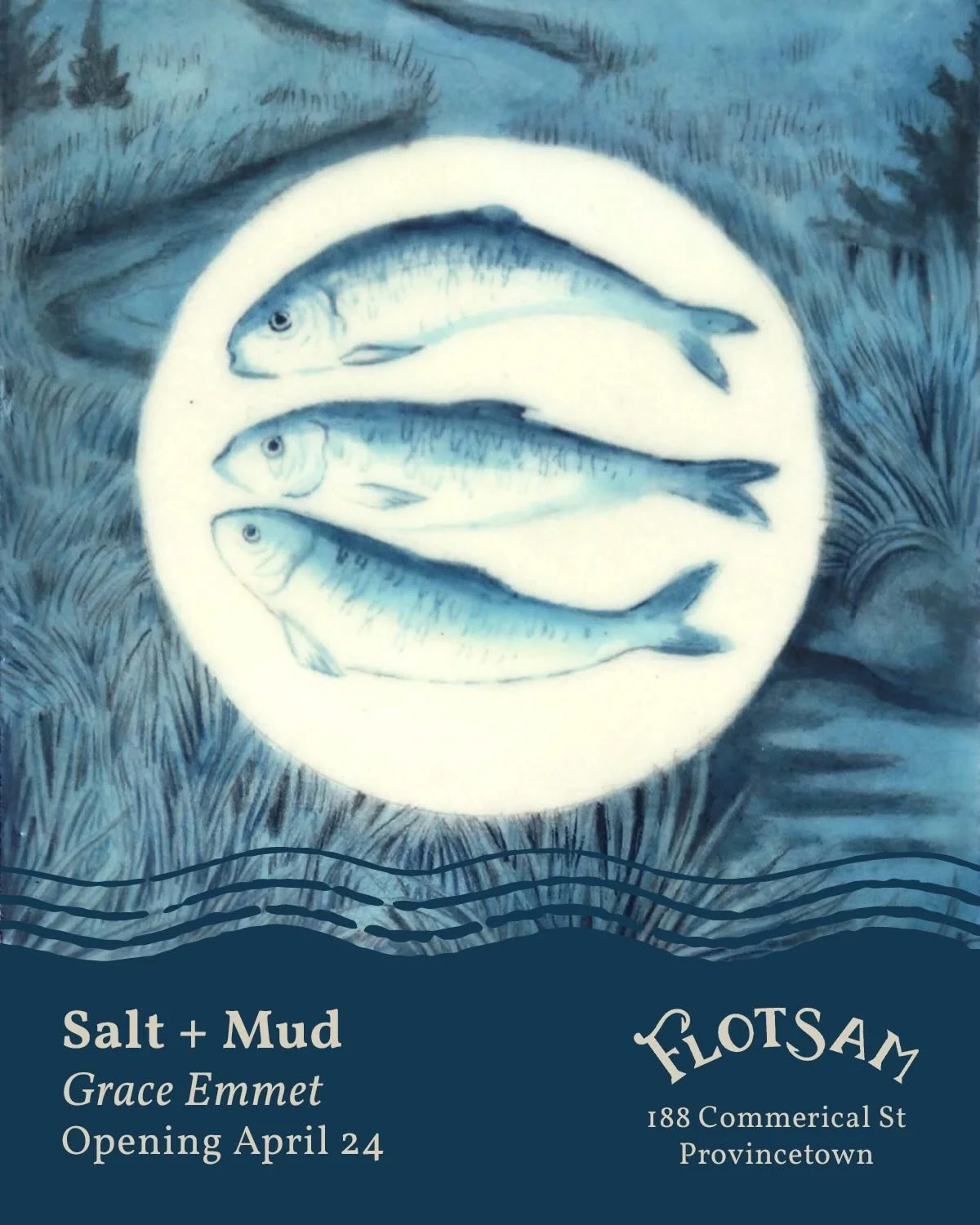 Celebrate with us on April 24th ~ our opening day and the opening of @graceemmet_illustration&rsquo;s show Salt + Mud. We are so happy Grace agreed to be the featured artist for our opening. The craftsmanship, connection to nature and love of place e