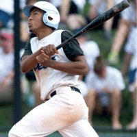 Korbin Williams finishing his swing during his high school baseball career in Colorado.