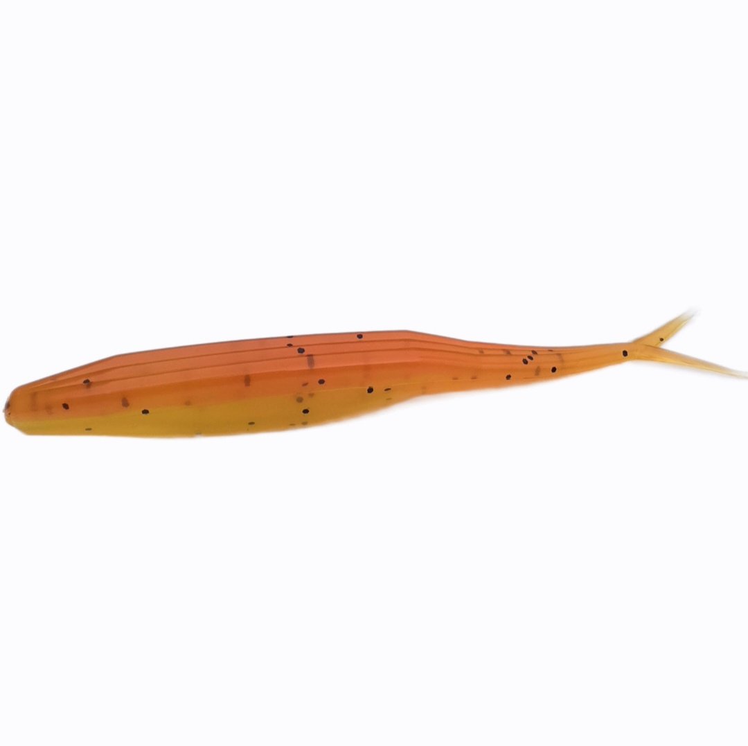 5inch Split-tail Shad fluke sunrise orange yellow jerkbait