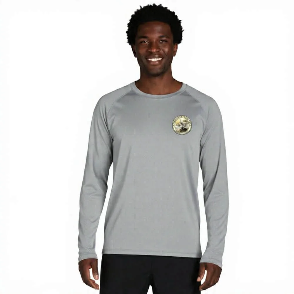 Men's Grey Backwater Shirt with Long Sleeves, UPF 50+