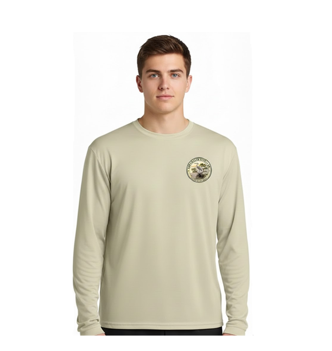 Men's Tan Backwater Shirt with Long Sleeves, UPF 44+