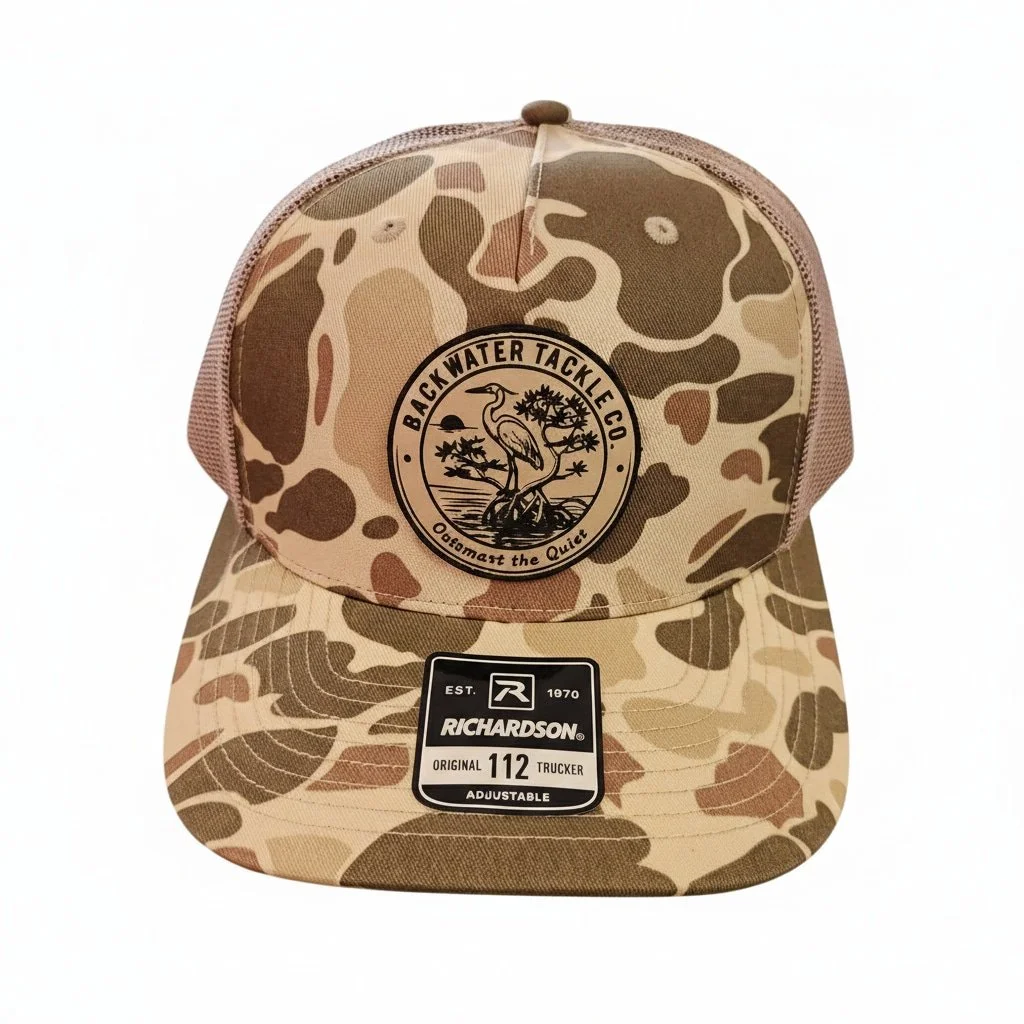 Camo Backwater Tackle Hat W/Leather Patch - Richardson 112