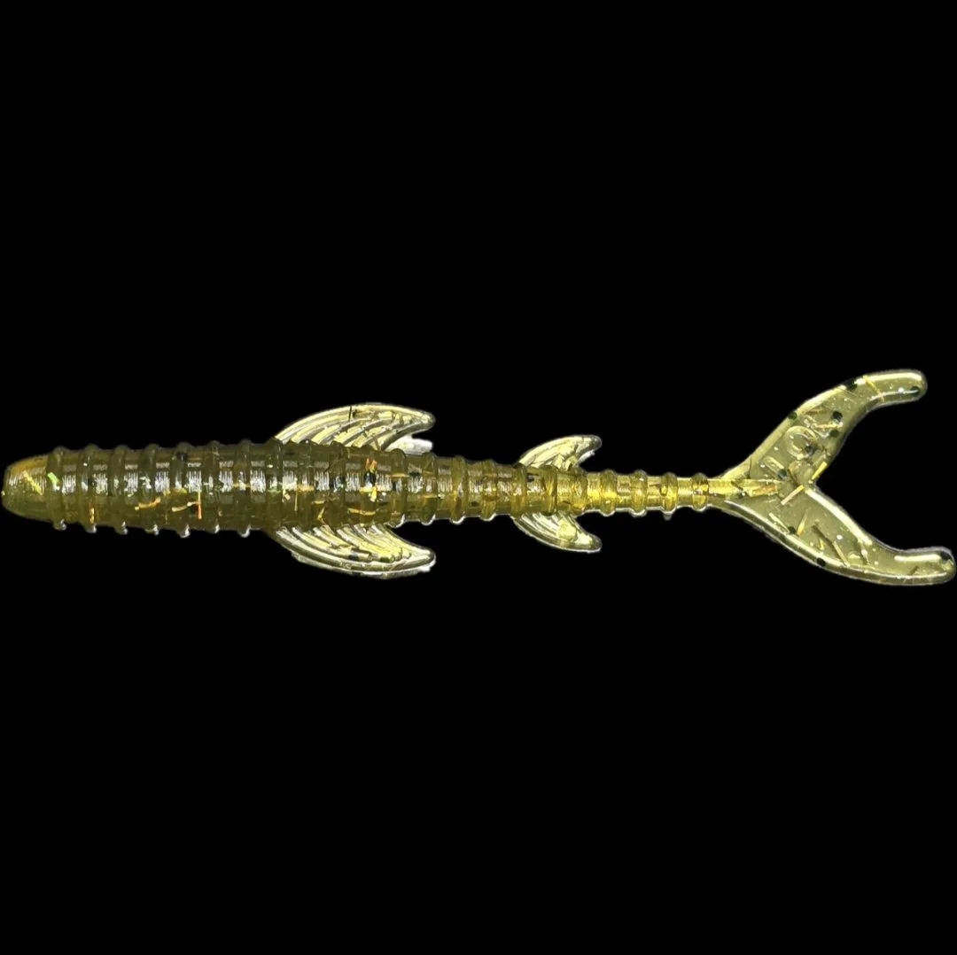 custom green pumpkin soft plastic bait for erratic action to attract striper bass limit out lures