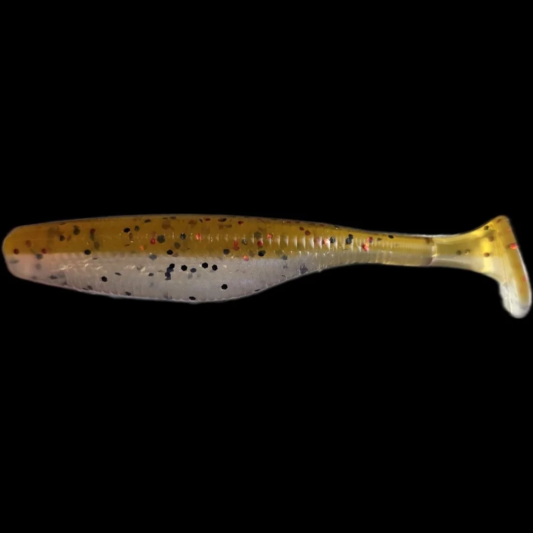 green pumkin and monkey milk soft plastic swimbait 3.8 inch limit out lures