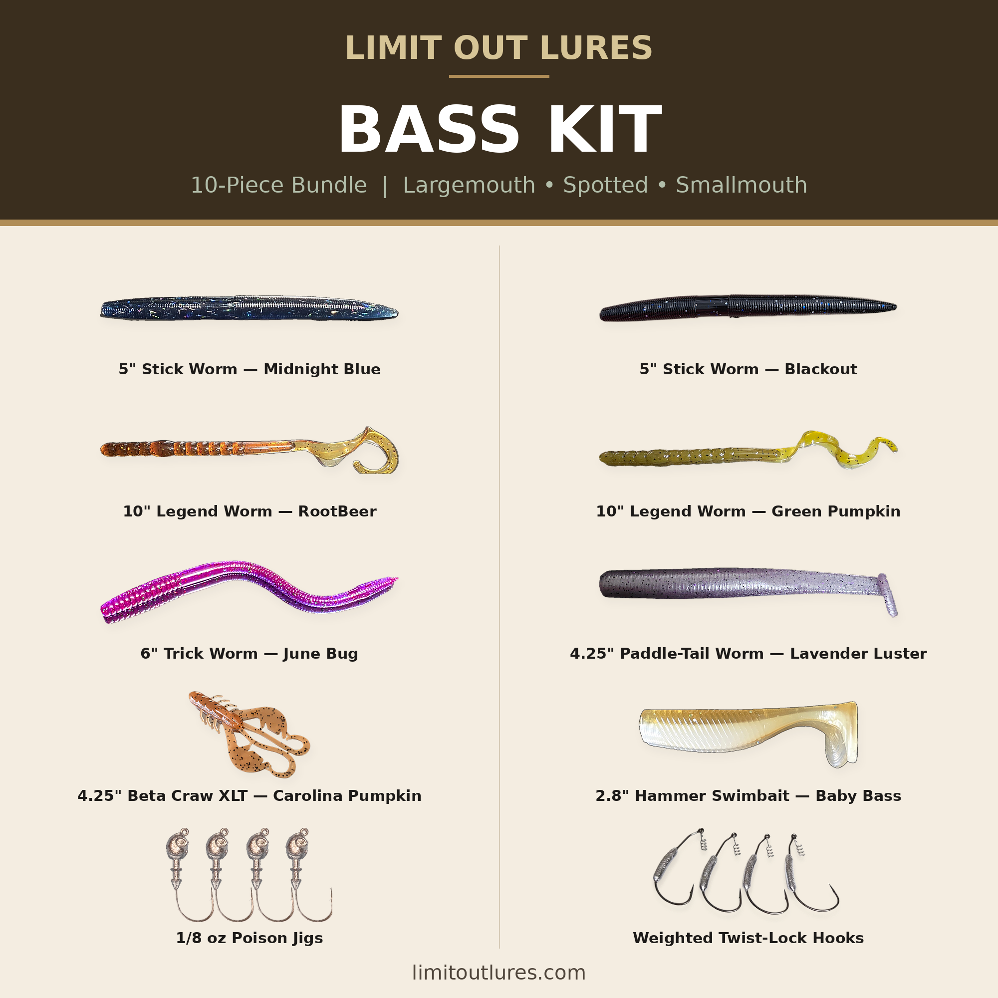 Limit Out Lures- Bass Starter Kit