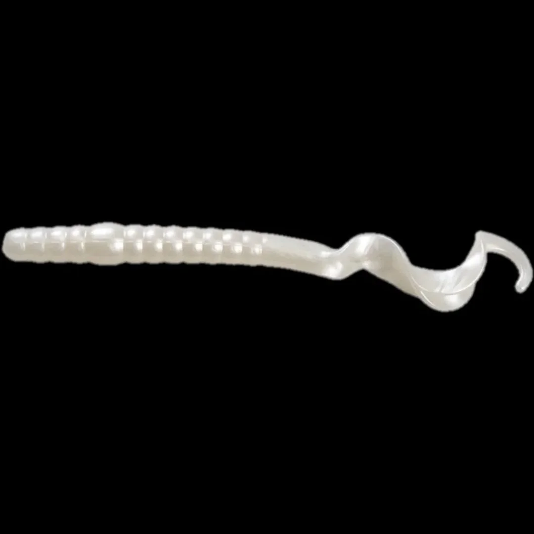 Limit Out Lures ribbon tail worm soft plastic in ultra white color