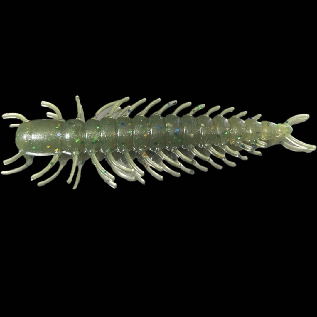 Limit-Out-Lures-Custom-Glitch-green-centipede grub-Soft-Plastic-Bug-3-Inch