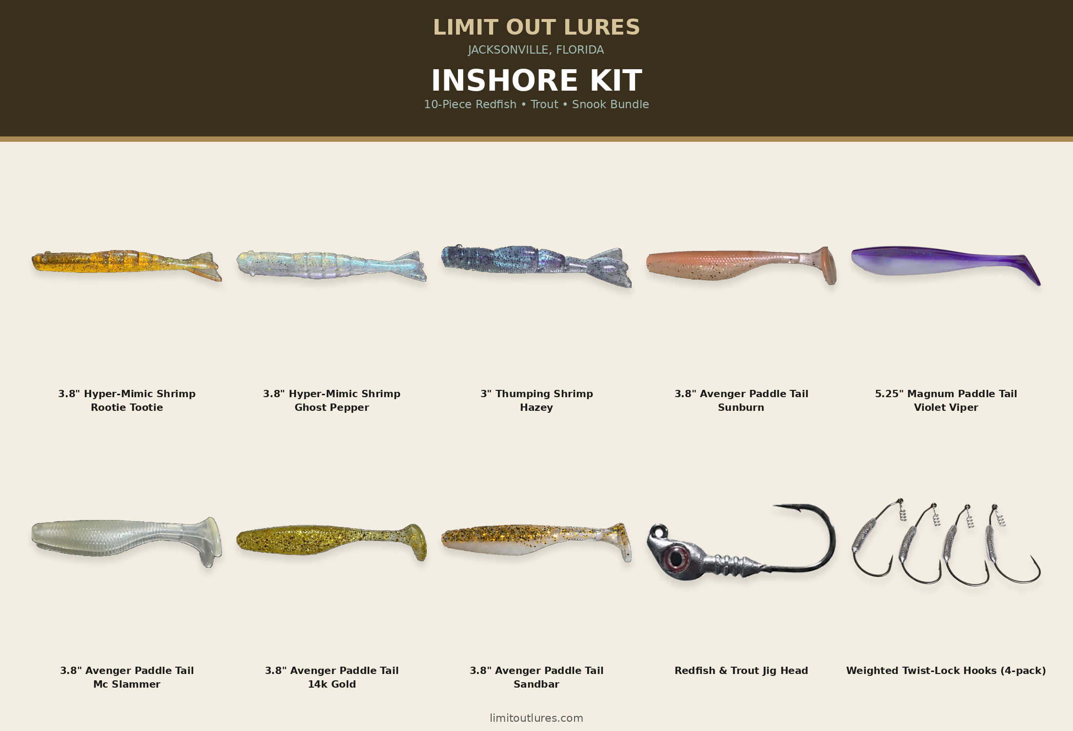 Limit Out Lures | Inshore Starter Kit BUNDLE for redfish, Snook, and trout