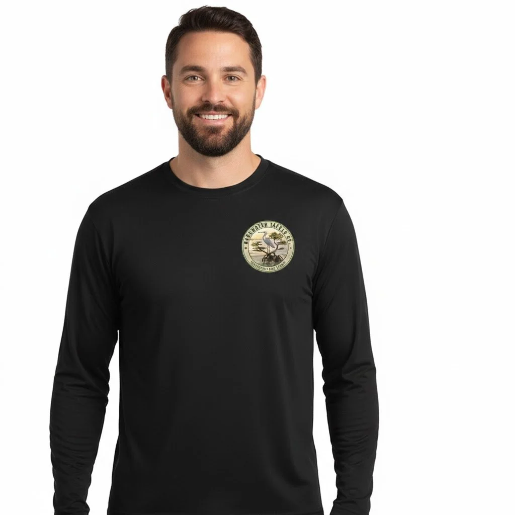 Men's Black Backwater Shirt with Long Sleeves, UPF 44+