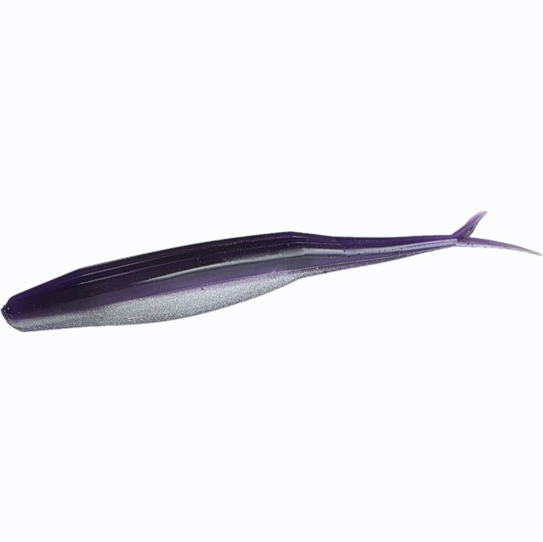 5inch-Split-tail-fluke-jerkbait-purple mist - silver-Limit Out Lures
