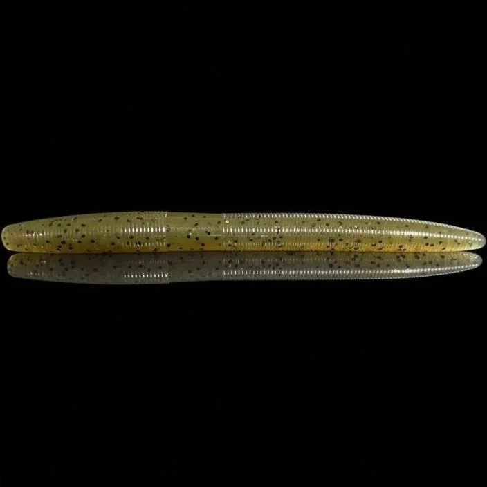 5 inch custom seno stick worm green pumpkin with black glitter limit out lures