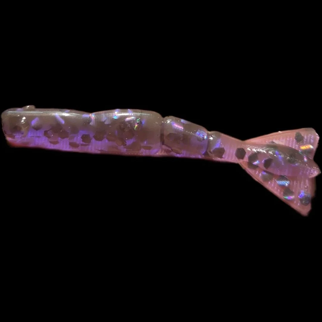 custom dopemania purple shrimp with glitter flake limit out lures