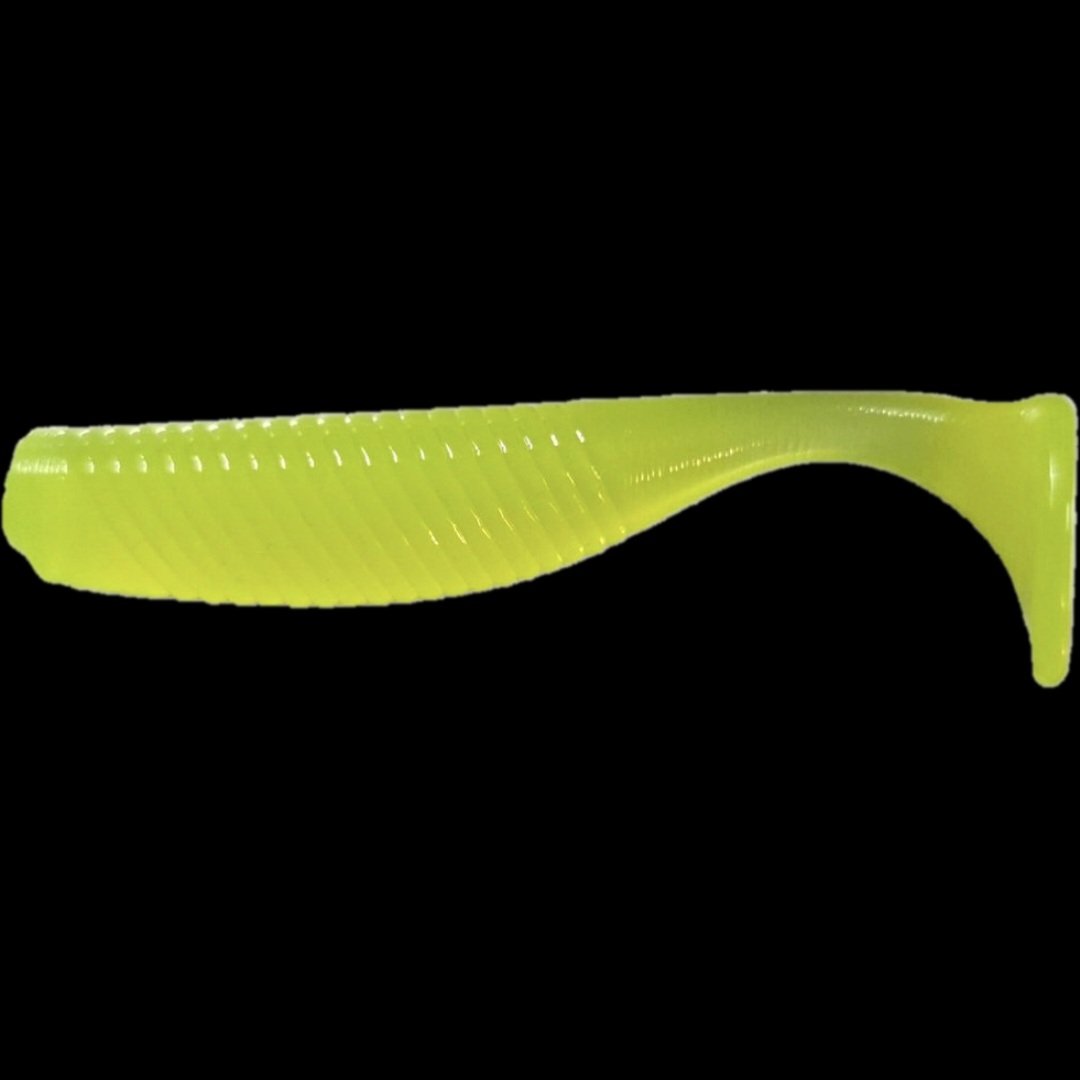 Close-up of Limit Out Lures 2.8 Little Hammer custom soft plastic swimbait for inshore saltwater fishing.