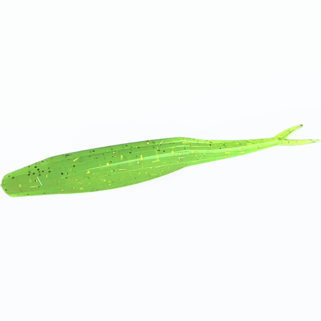 5inch Split-tail Shad fluke-neon green-Limit Out Lures