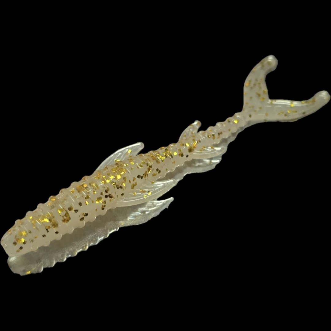 white and gold swimbait soft plastic lure by limit out lures