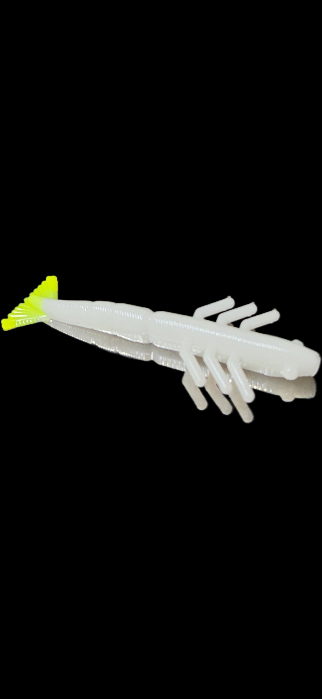 Pure white-chartreuse-limit-out-lures-3.75-inch-shrimp-for-inshore-fishing