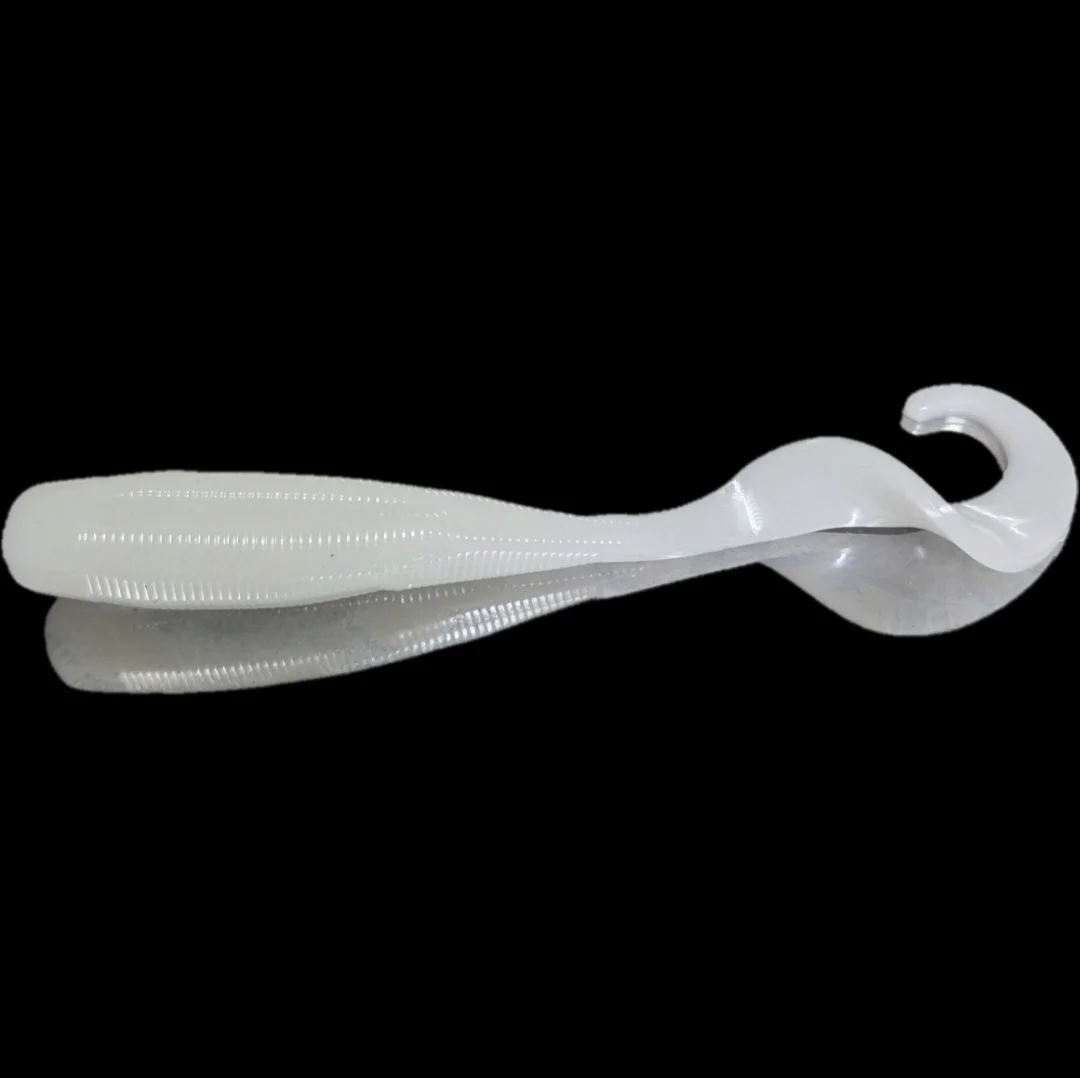 Ultra white fatty grub for inshore and bass fishing limit out lures