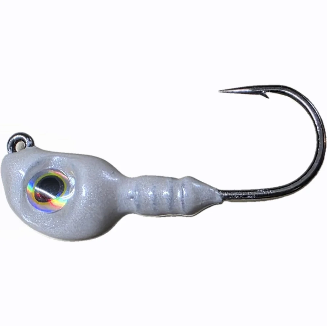 Pearl White Jig Heads: 3X Stronger Hooks for Soft Plastics