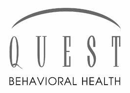 Logo for Quest Behavioral Health with stylized text and arc
