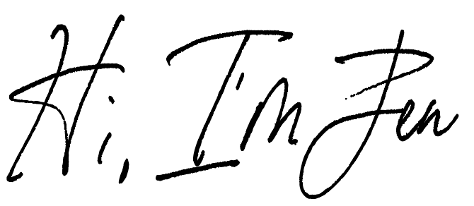 Handwritten signature that says, "Hi, I’m Jen."