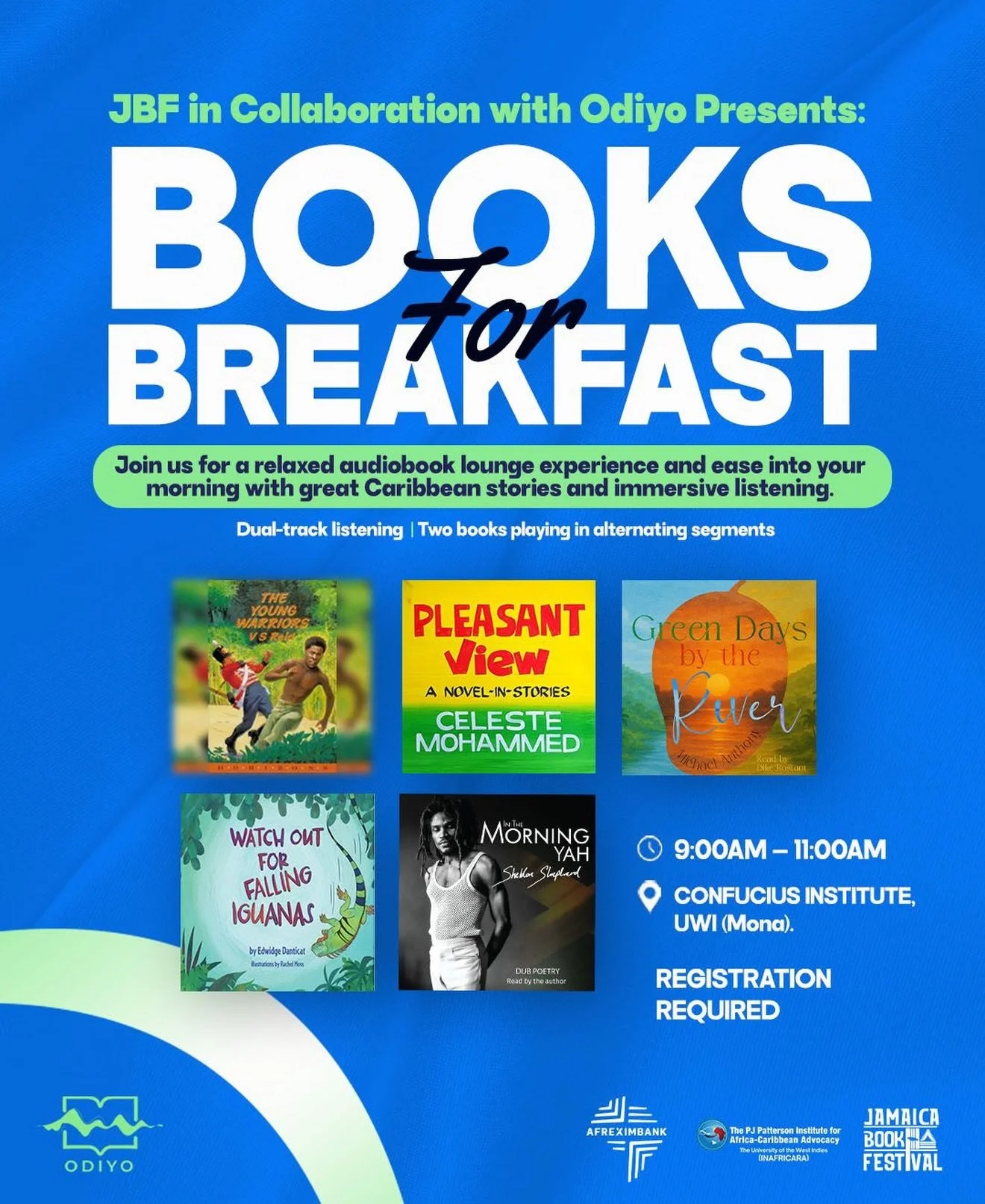 It&rsquo;s time for FESTIVAL WEEK! 

Start your festival morning a little differently with Books for Breakfast, our audiobook lounge experience presented in partnership with @getodiyo. Step into a relaxed space, put on your headphones and enjoy Carib
