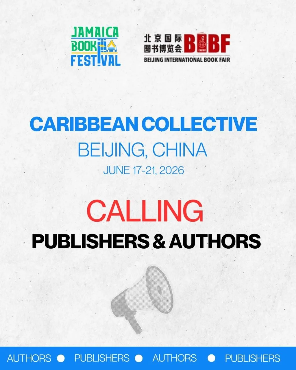 The Jamaica Book Festival is proud to curate the inaugural Caribbean Collective at the 2026 Beijing International Book Fair. We are inviting Caribbean publishers and authors to submit one title for consideration as part of this historic international