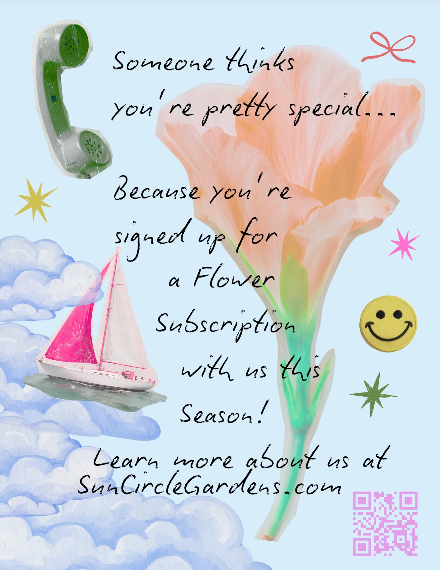 Post Card Service (Cloud & Smiley Face)