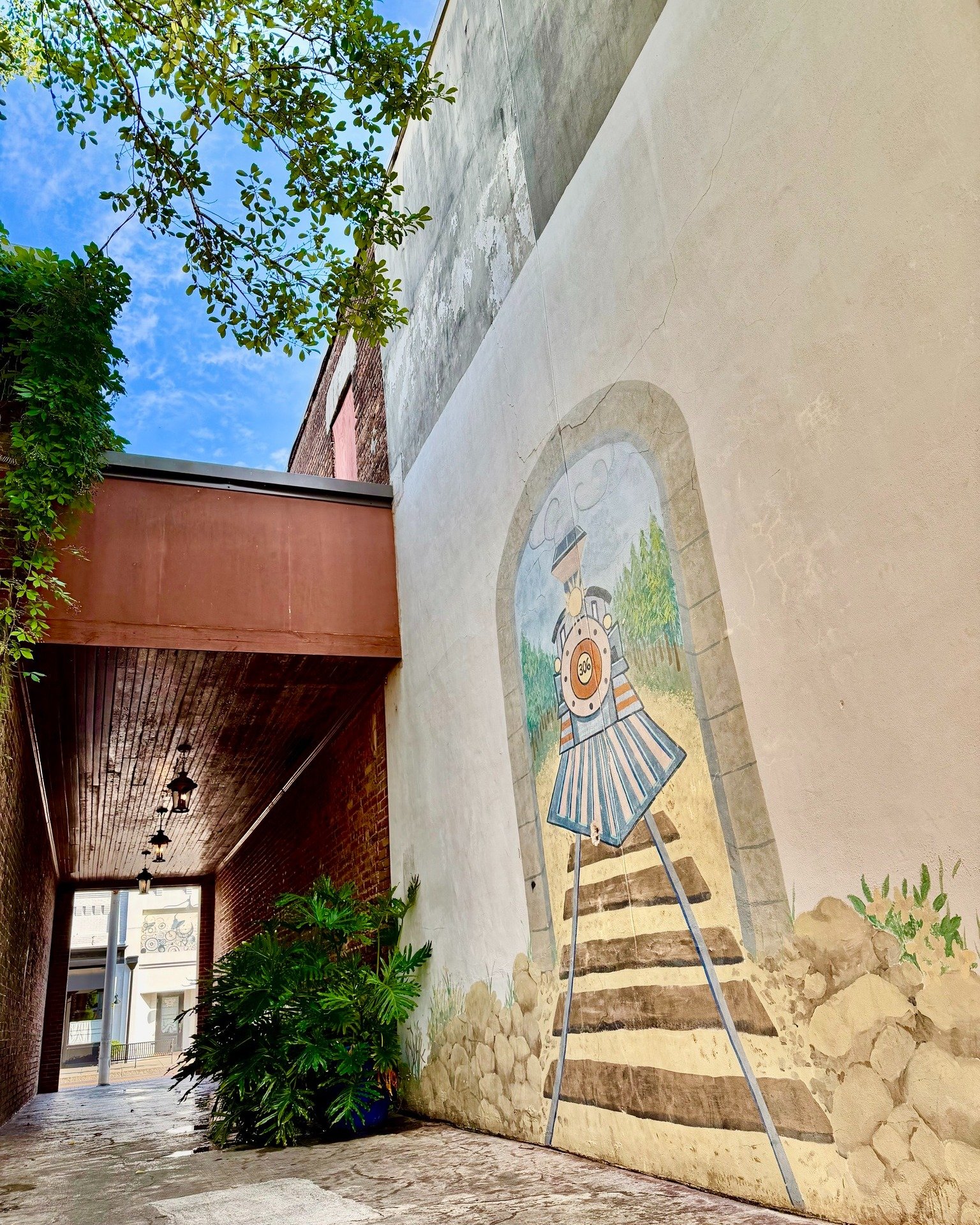 Ever wondered about the story behind the train mural in a breezeway off East Jackson Street? 🚂✨

Take a closer look and uncover the mystery behind one of Downtown Thomasville's most eye-catching murals. As a featured stop on the Thomasville Art Walk